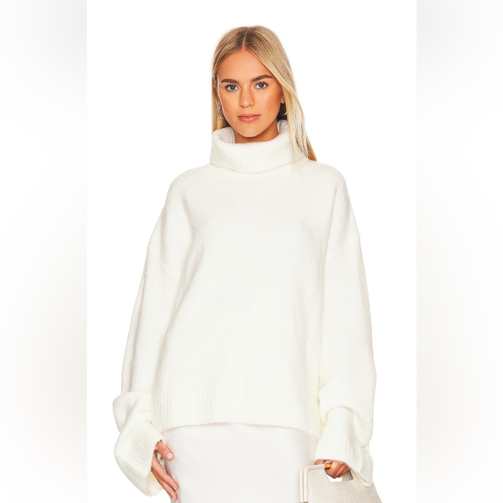 Revolve x Cecilia knit jumper in cream size small oversized turtleneck sweater